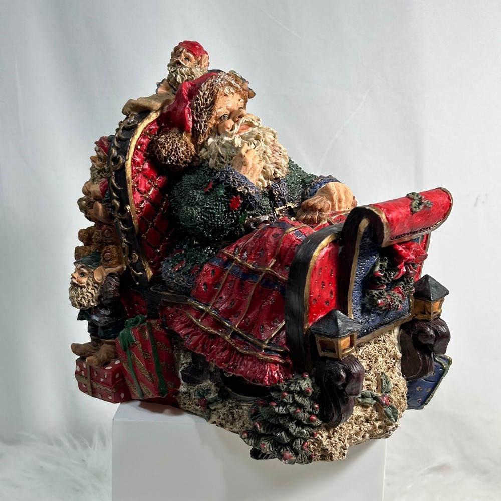 Santa Claus Sleigh Figurine Christmas Decor Festive‎ Holiday Accent